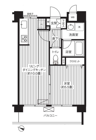 川崎市多摩区宿河原５丁目の賃貸マンションの間取り
