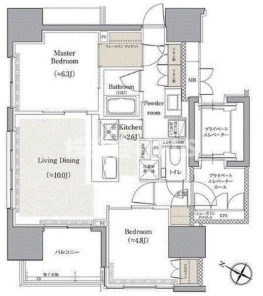 千代田区一番町の賃貸マンションの間取り