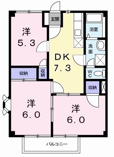 コモドハイツＢの間取り|間取図
