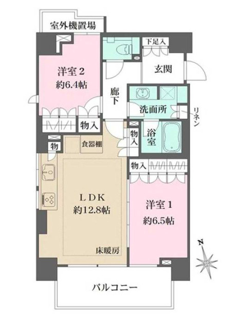 港区麻布十番３丁目の賃貸マンションの間取り