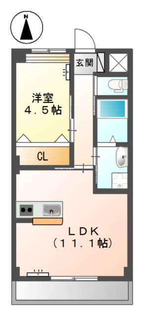 ディアコート下伊福の間取り