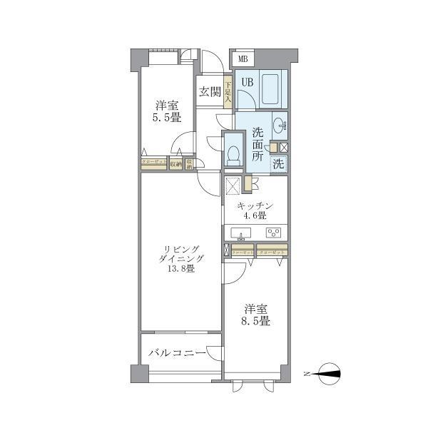 アパートメンツ東山の間取り