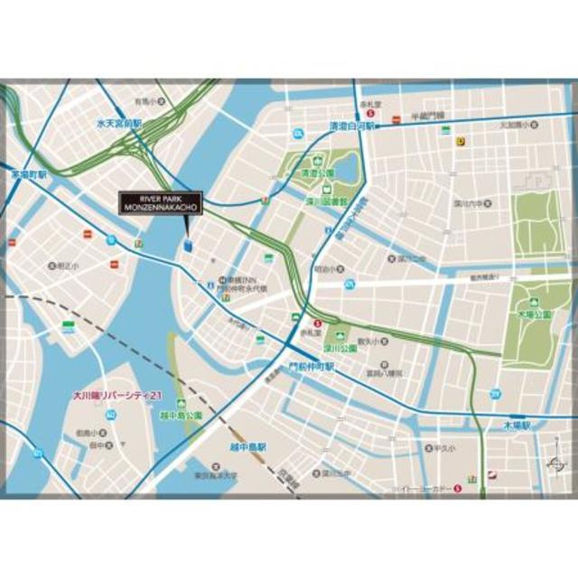 リバーパーク門前仲町の地図