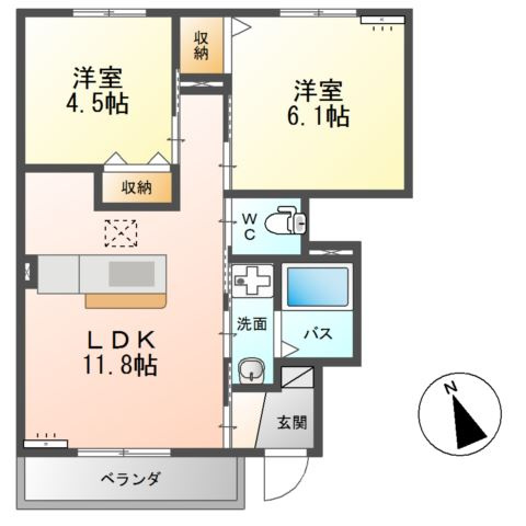 Ｐｒｉｎｔｅｍｐｓ（プランタン）の間取り