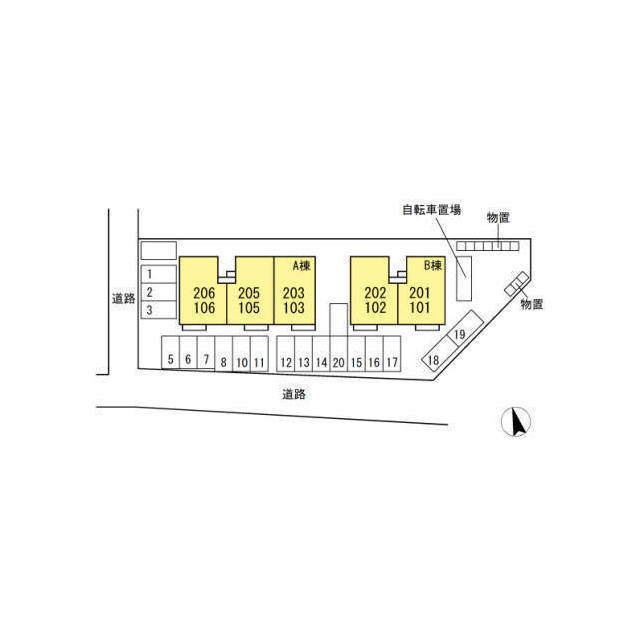 クレセントヴィラ日置江　Ｂの駐車場