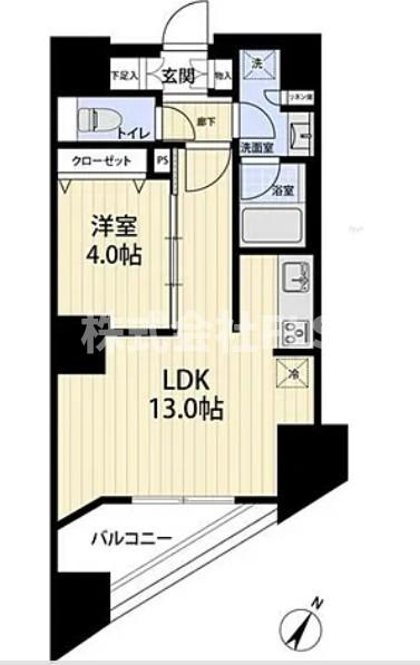 中央区日本橋箱崎町の賃貸マンションの間取り