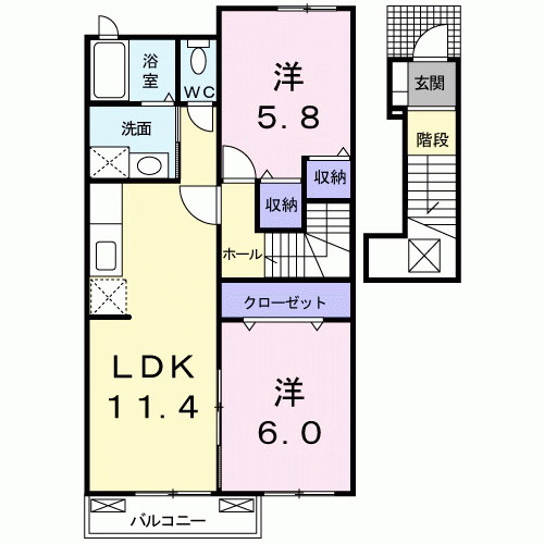 サンシャインヒルズＢの間取り