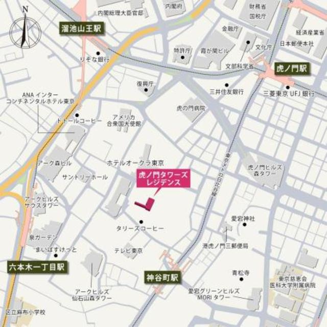 虎ノ門タワーズレジデンスの地図