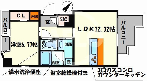 SHUNKI江戸堀の間取り|SHUNKI江戸堀（シュンキ江戸堀）　開放感のある間取り