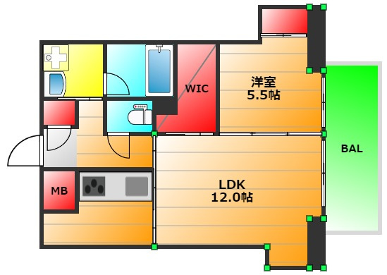 大阪市西区江戸堀３丁目の賃貸マンションの間取り