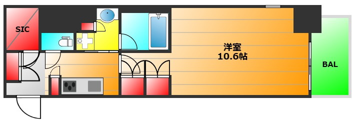 コンフォリア北浜の間取り|現状有姿