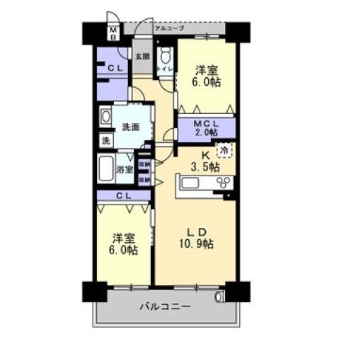 アルファスマート三条の間取り|間取図