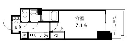 プレサンスOSAKA DOMECITY クロスティの間取り