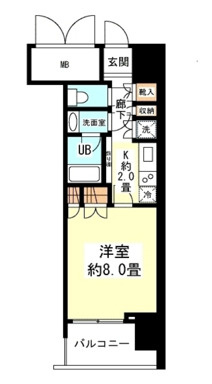大阪市西区新町１丁目の賃貸マンションの間取り