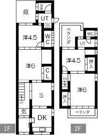 立花町1丁目連棟住居の間取り