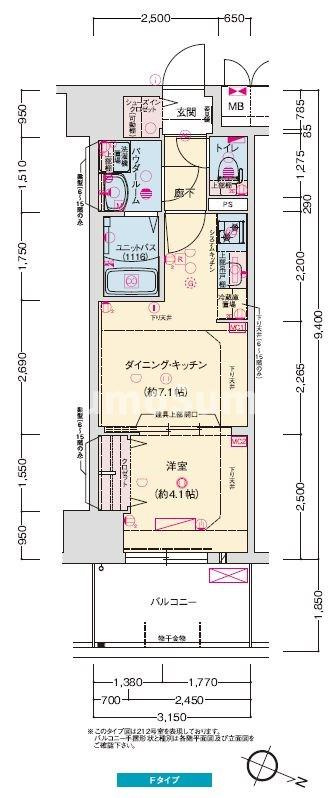 神戸市兵庫区西多聞通２丁目の賃貸マンションの間取り