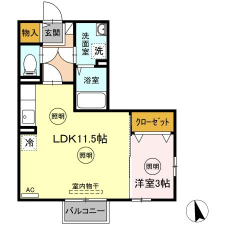 フォンターナ伏石 A棟の間取り