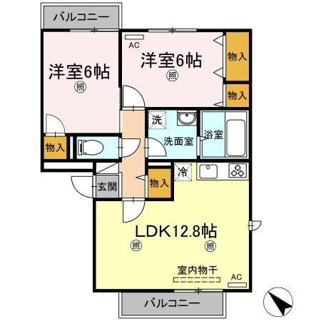 アドミレー樹太 D棟の間取り