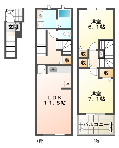 舞子坂ヒルズⅡの間取り