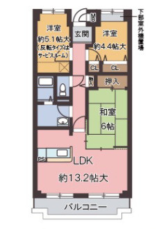 オルテンシアＫＯＢＥの間取り