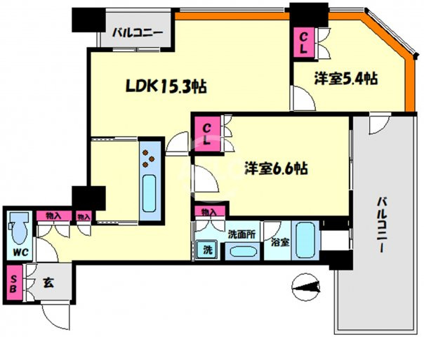 ディーグラフォート大阪NYタワー肥後橋　西船場小学校区の間取り|ディーグラフォート大阪NYタワー肥後橋　間取り