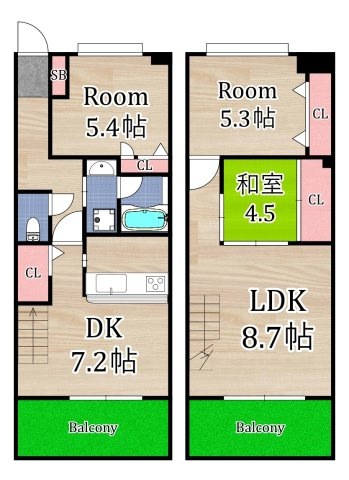 【間取り】 | メルベーユ城東