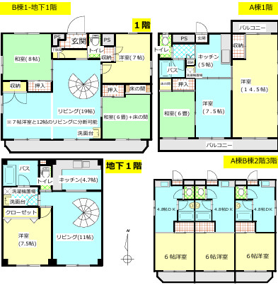 Ｖｉｅｎｔｏ坂戸Ａ棟Ｂ棟の間取り