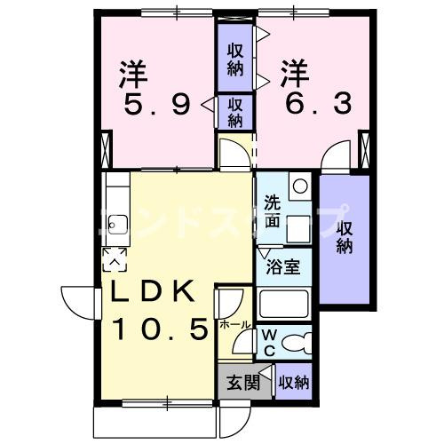 エヴァーグリーンⅠの間取り|高崎、前橋のお部屋探しはエンドスケープまで！お客様の理想お聞かせ下さい♪
