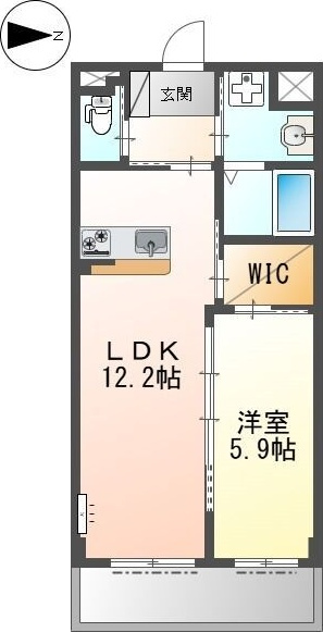 レアグランツ東難波 Ⅰの間取り