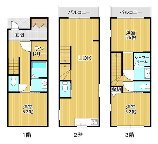 天下茶屋１丁目戸建ての間取り