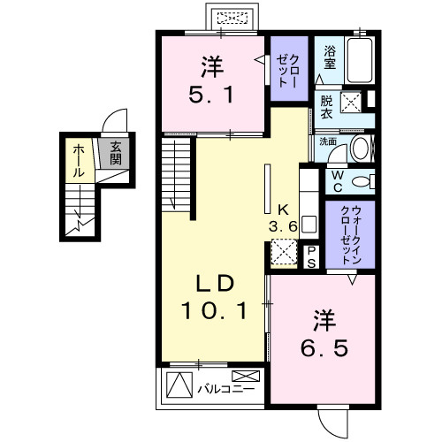 Ｌ’ｉＬＬ　登町の間取り