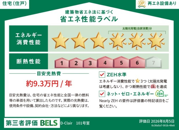 D-Clairの省エネ性能ラベル