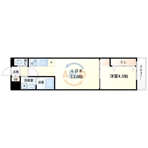 スプランディッド江坂ドゥーエの間取り|スプランディッド江坂DUE　間取り