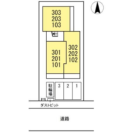 リヴェール東中島の区画図