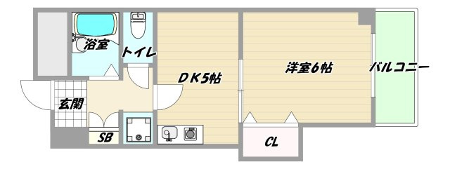 大阪市東淀川区柴島１丁目の賃貸マンションの間取り