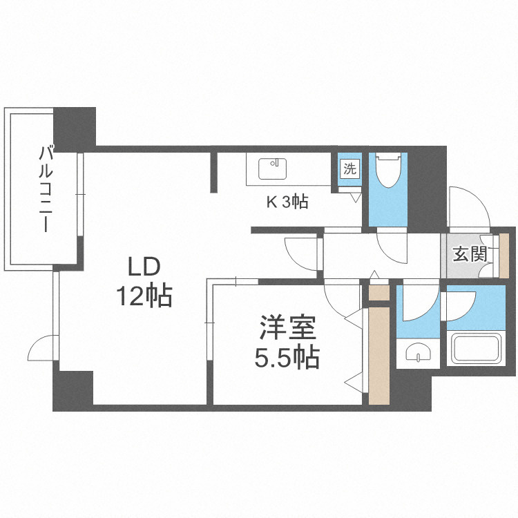 クロスレジデンス大阪新町の間取り