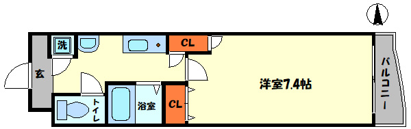 MARION KITAHORIE ANNEXの間取り|オーキッドコート北堀江アネックス　開放感ある間取り