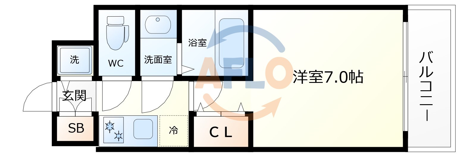 S-RESIDENCE福島玉川Deuxの間取り|S-RESIDENCE福島玉川Deux　間取り