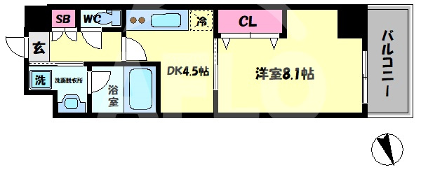 ソルレヴェンテ梅田の間取り|ソルレヴェンテ梅田　開放感ある間取り