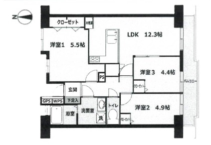 【間取り】 | 美浜東エステート6号棟