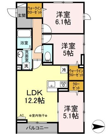 ラリュール江戸川Ⅱの間取り