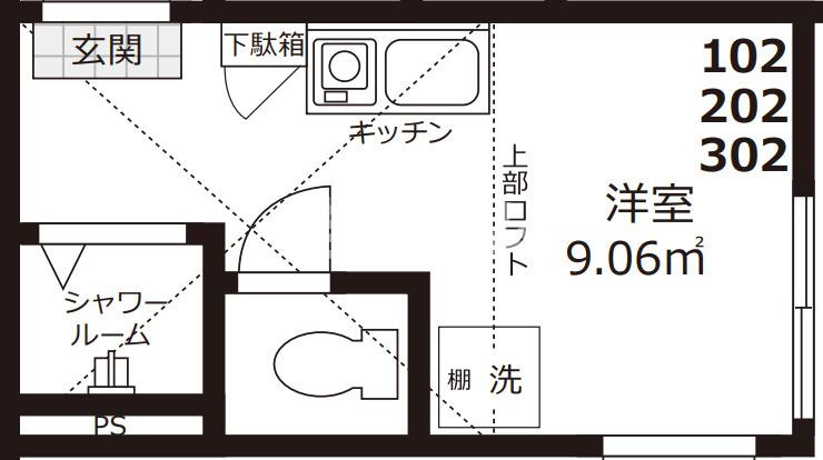 豊島区上池袋２丁目のアパートの間取り