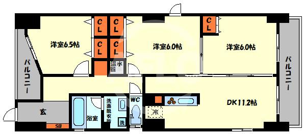 キルシェ北堀江　堀江小学校区の間取り|キルシェ北堀江　間取り