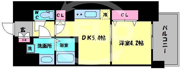 メルディア大正D.Cの間取り|メルディア大正D.C　間取り
