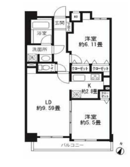 レジディア三軒茶屋Ⅱ　ペット相談可　リノベーション予定　オートロックの間取り