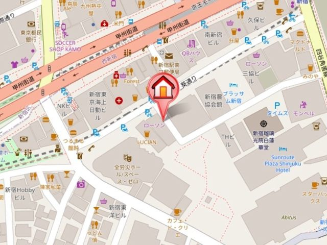 渋谷区代々木２丁目の店舗事務所の地図