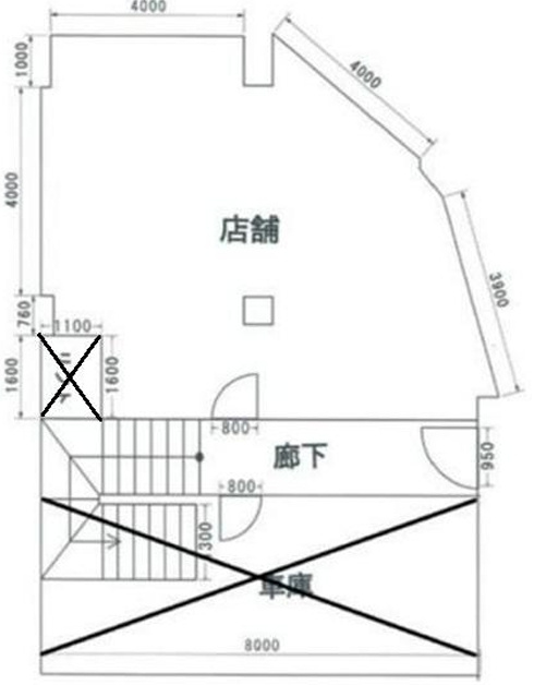 玉造店舗の間取り