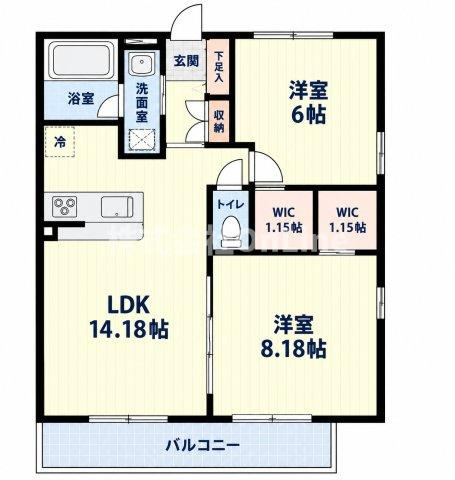 フェリスコート若江北町Ⅰの間取り