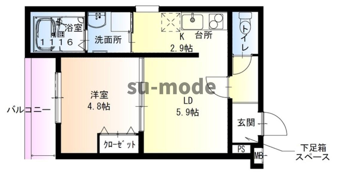フジパレス千里丘東の間取り