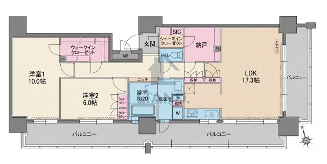 RJRプレシア吉塚駅前Ⅱ　東吉塚小学校区の間取り|RJRプレシア吉塚駅前Ⅱ